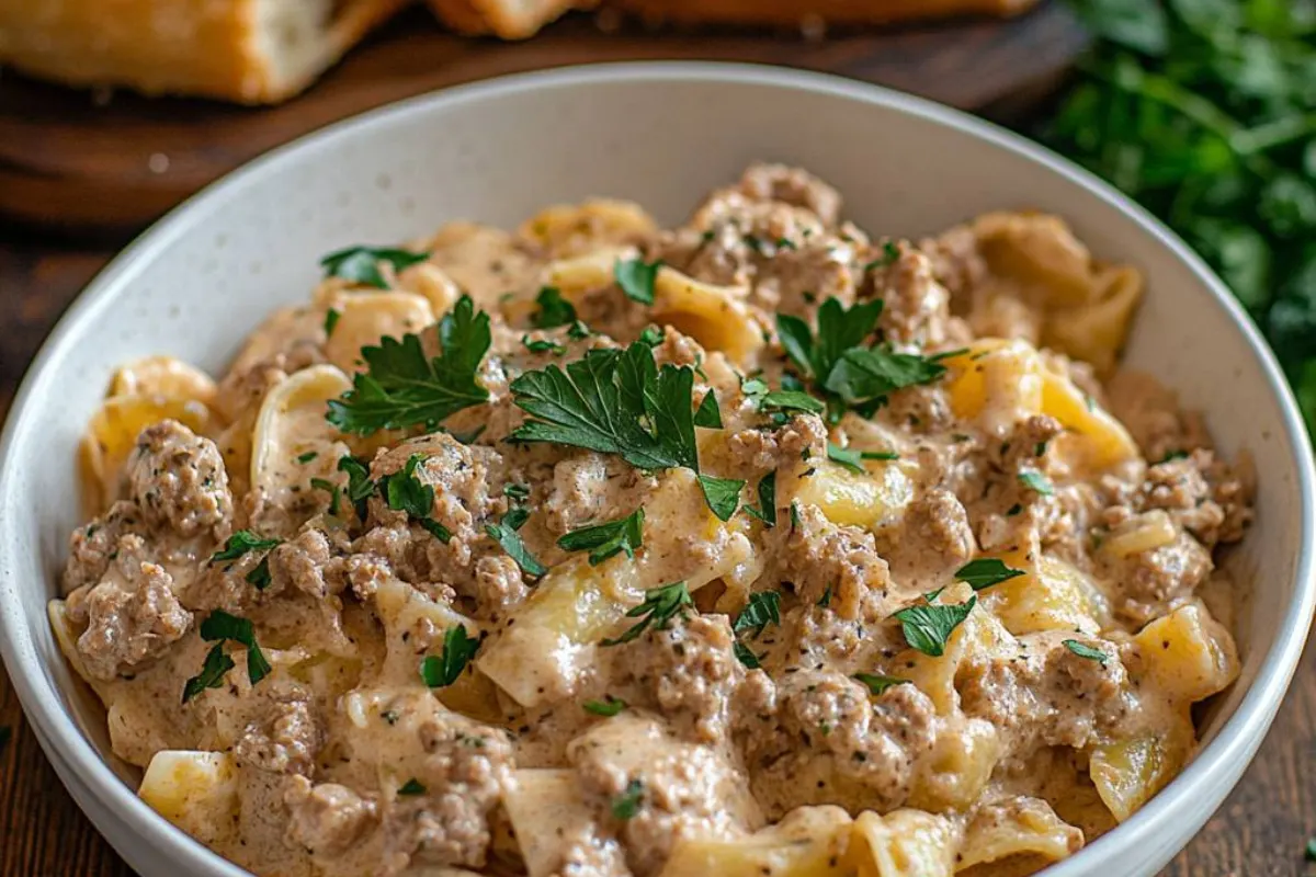 turkey pasta, pasta with ground turkey, turkey and pasta dishes, healthy turkey pasta recipes, creamy ground turkey pasta