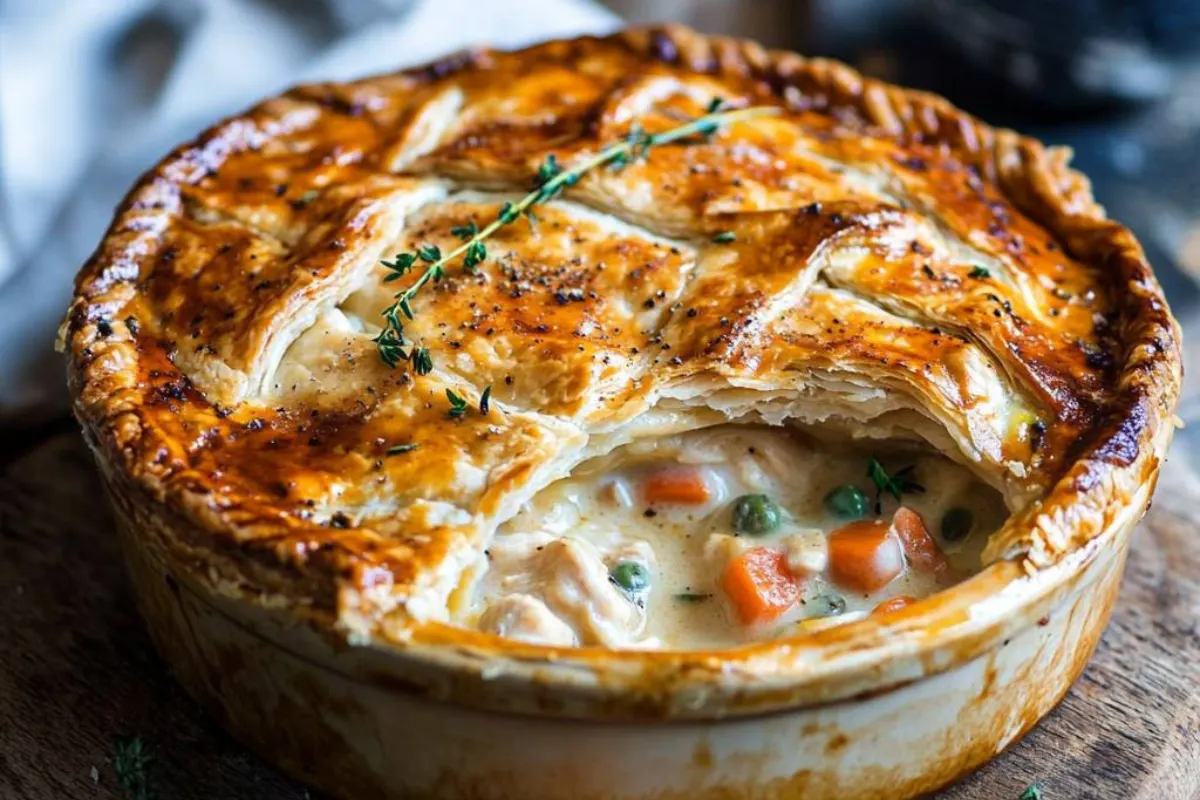 chicken pie with cream of chicken soup, creamy chicken pot pie, easy chicken pot pie, chicken pot pie recipe, homemade chicken pot pie